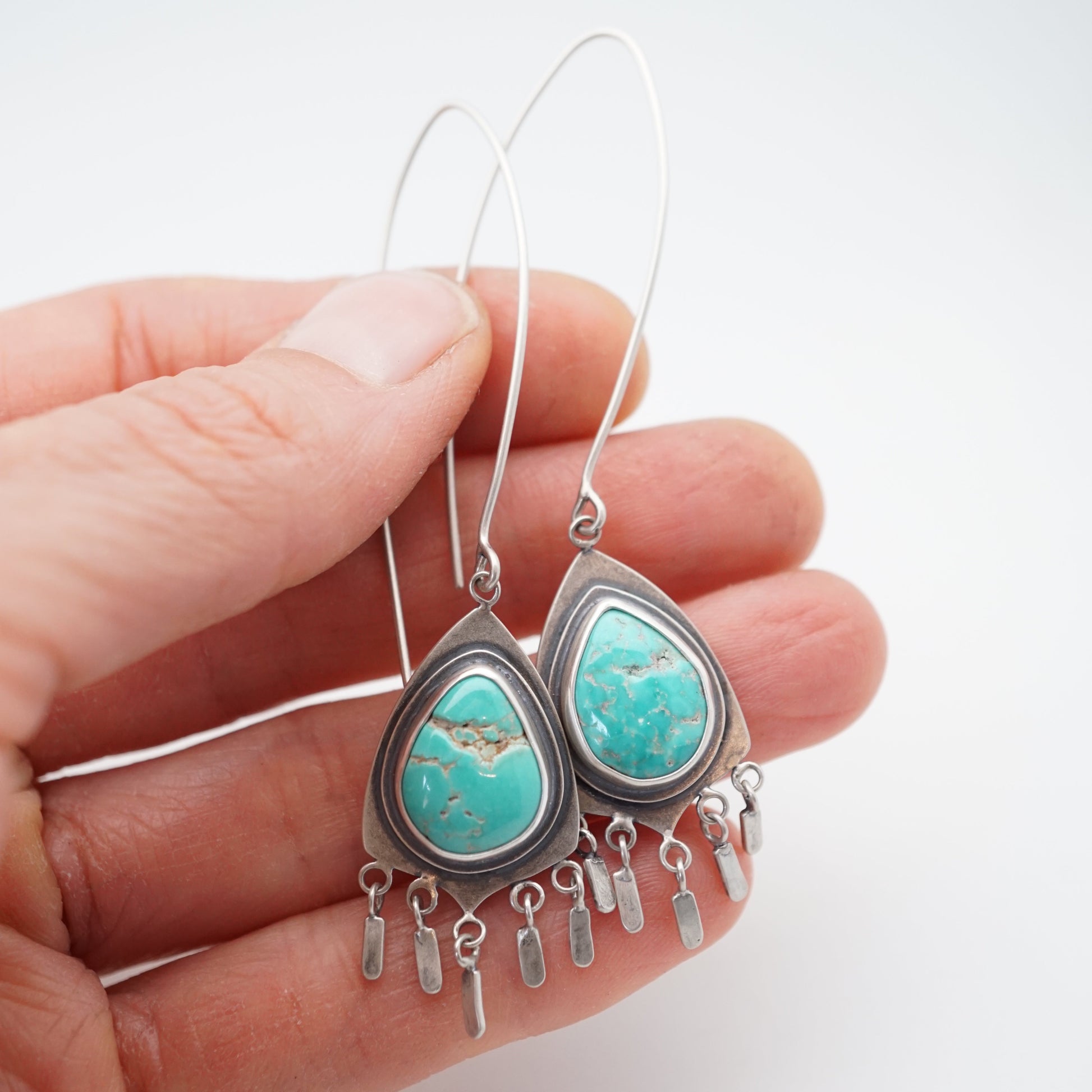 fancy carico lake turquoise dangle earrings - Lumenrose
