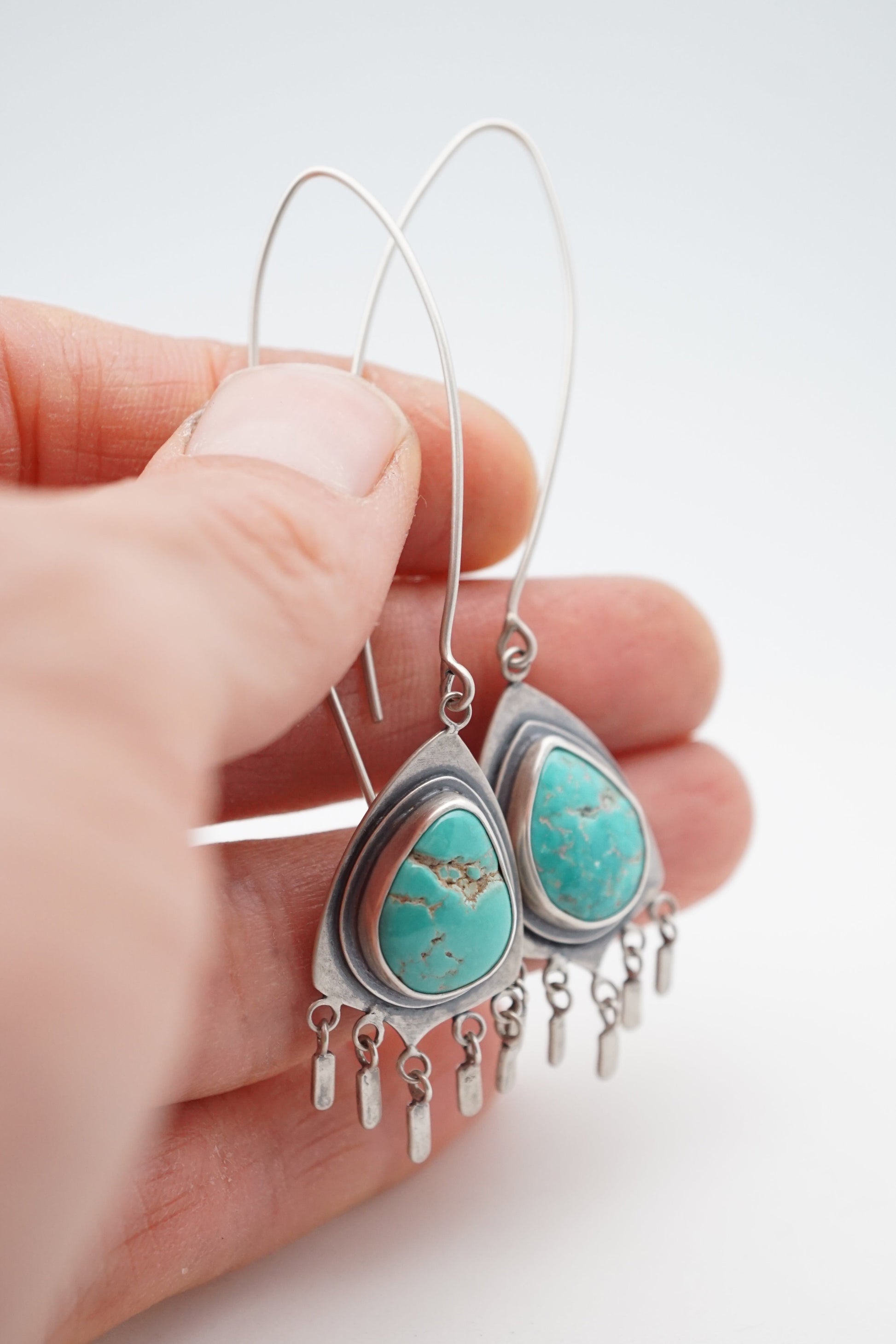 fancy carico lake turquoise dangle earrings - Lumenrose