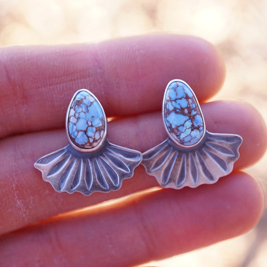 floral studs with lavender turquoise - Lumenrose