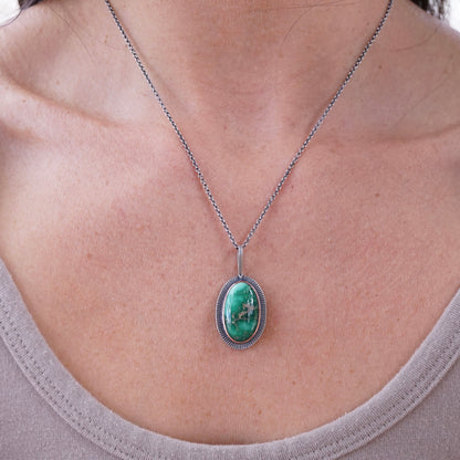 glowing broken arrow variscite necklace - Lumenrose