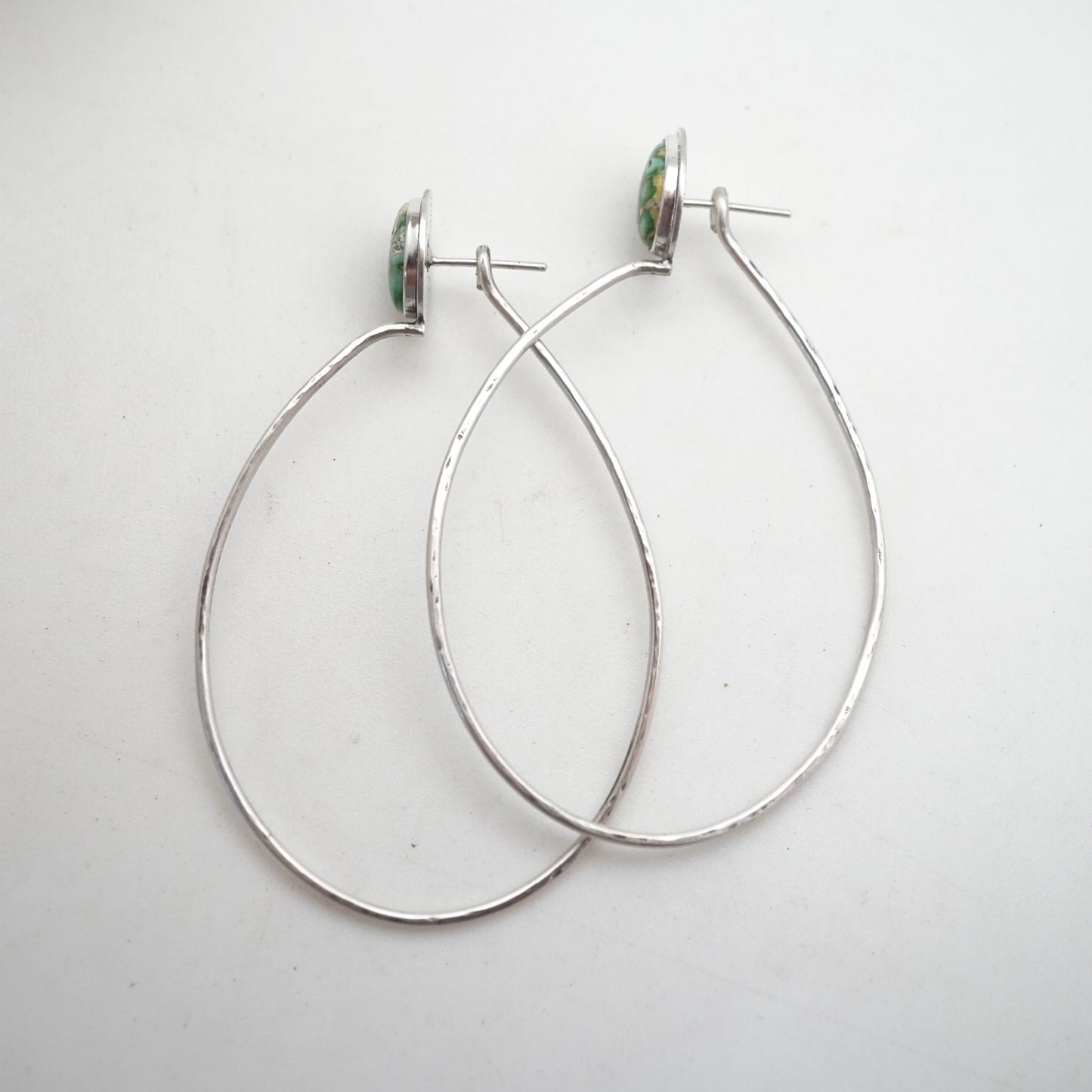 green pools sonoran gold turquoise + silver hoops - Lumenrose