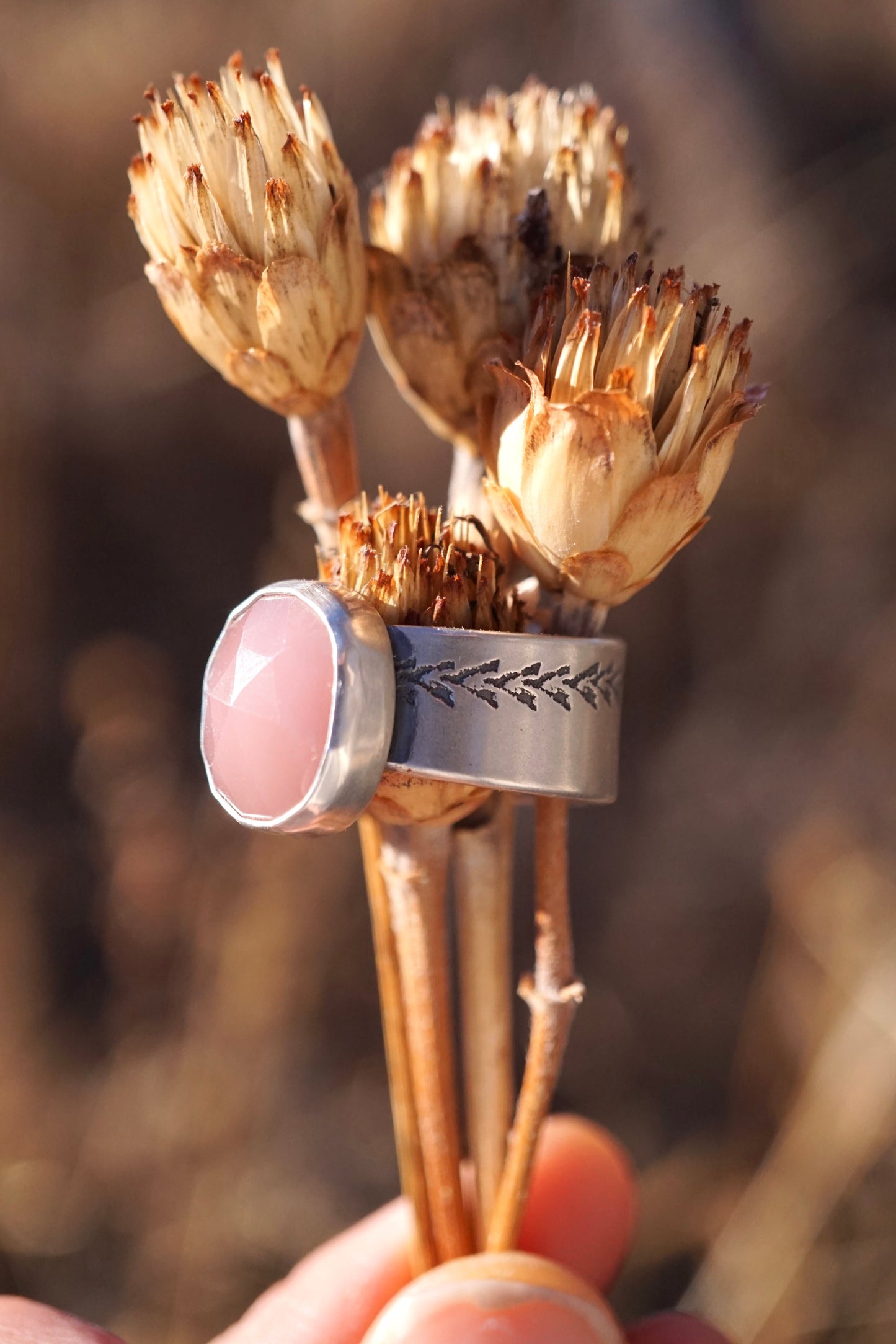 guava quartz asymmetrical ring - size 6 - Lumenrose