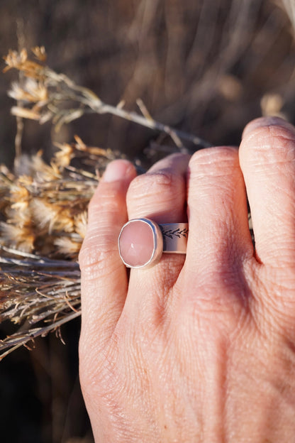 guava quartz asymmetrical ring - size 6 - Lumenrose