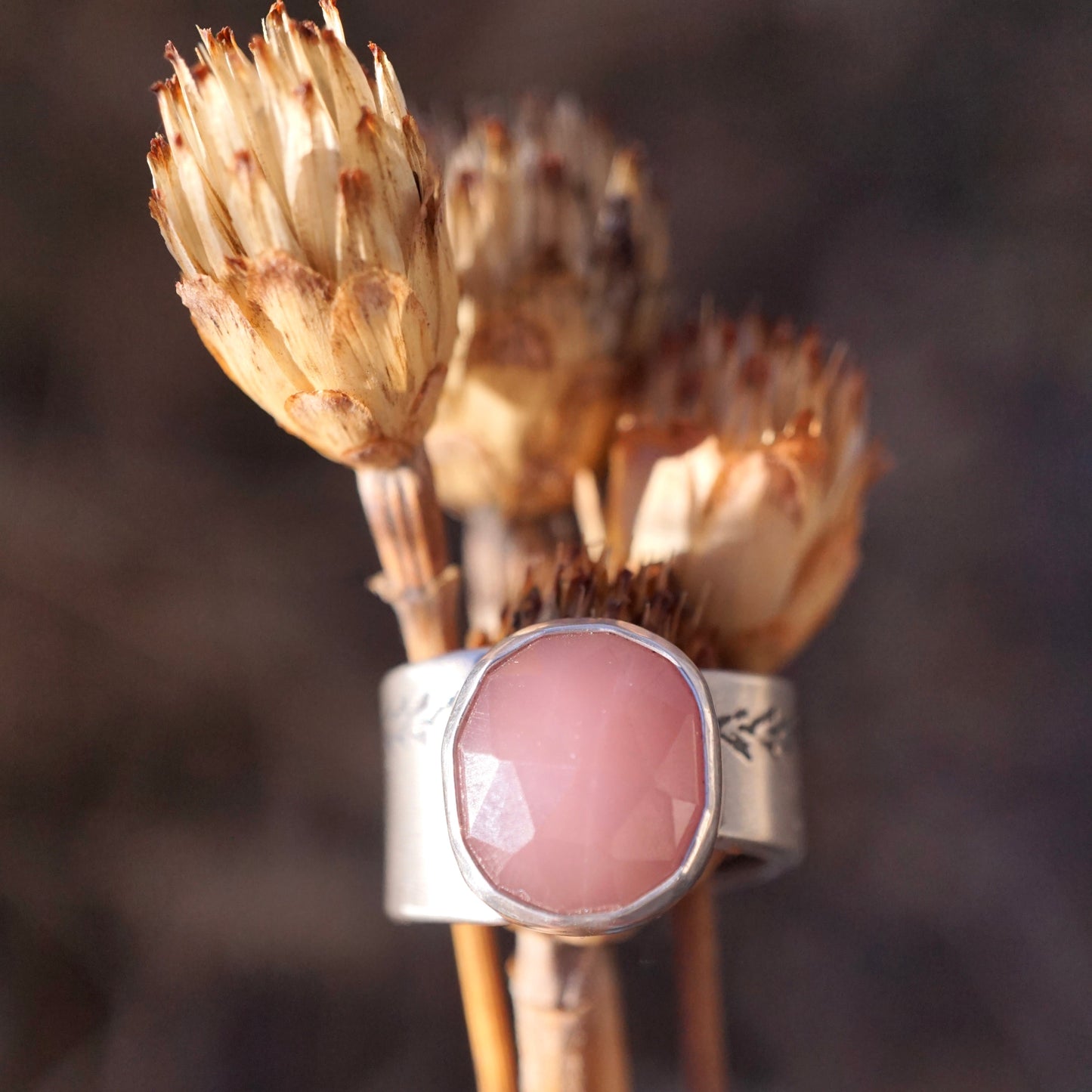 guava quartz asymmetrical ring - size 6 - Lumenrose