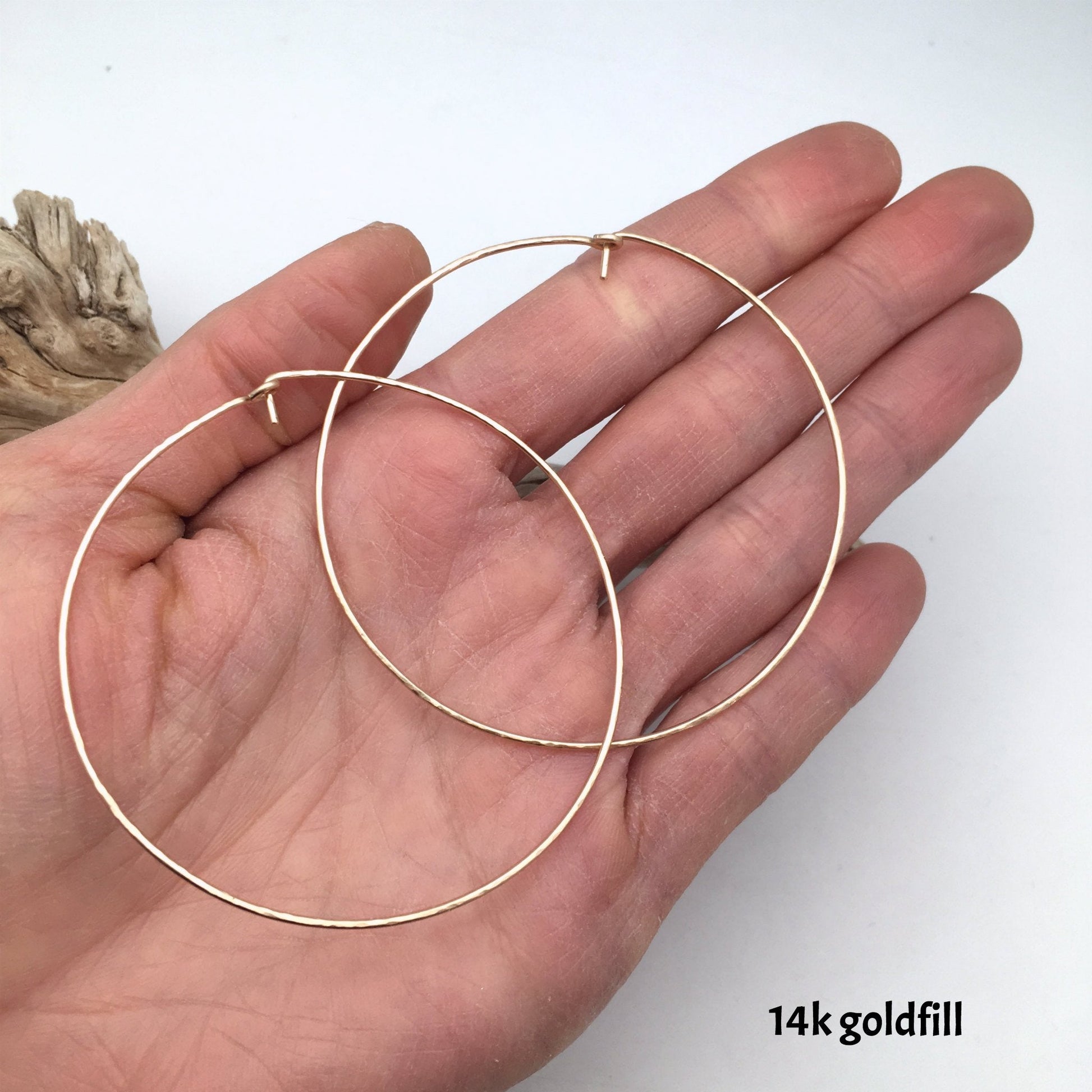hammered hoop earrings - 3 sizes, silver or 14k goldfill - Lumenrose