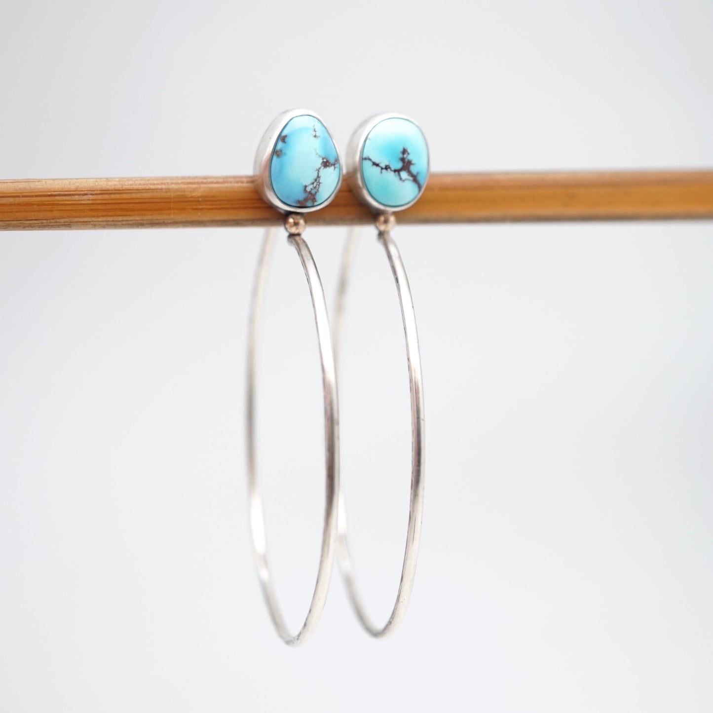 high grade lavender turquoise hoops w/ 14k accent- SMALL SIZE - Lumenrose