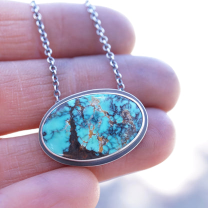 hubei turquoise oval necklace - medium - Lumenrose