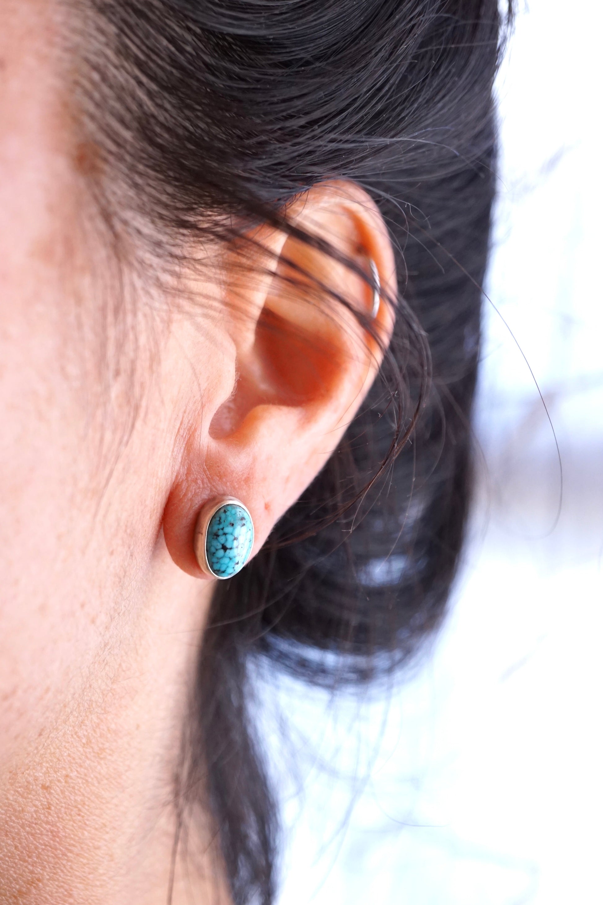 kingman blackweb turquoise studs - Lumenrose