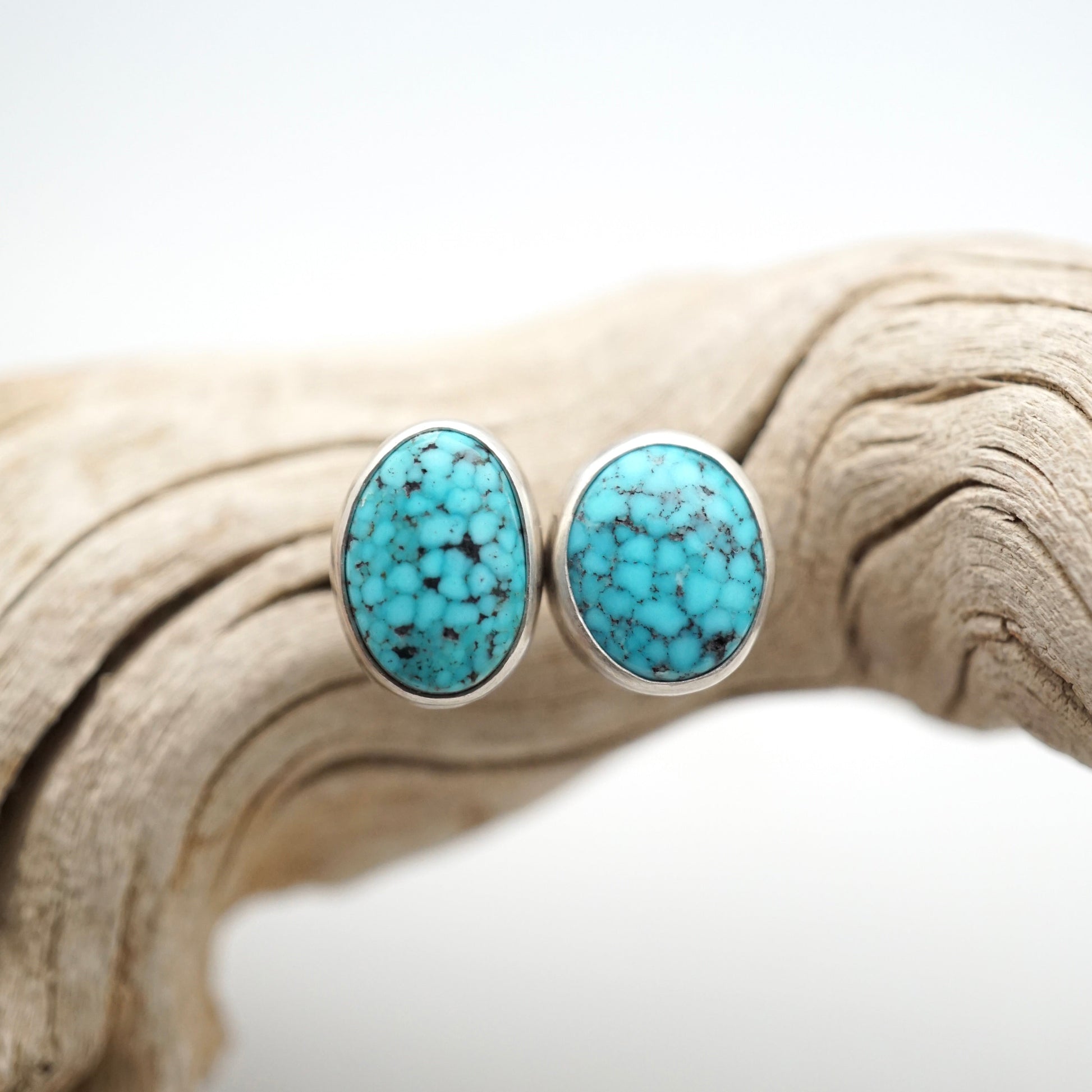 kingman blackweb turquoise studs - Lumenrose