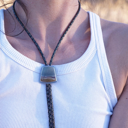 landscape jasper bolo tie - Lumenrose