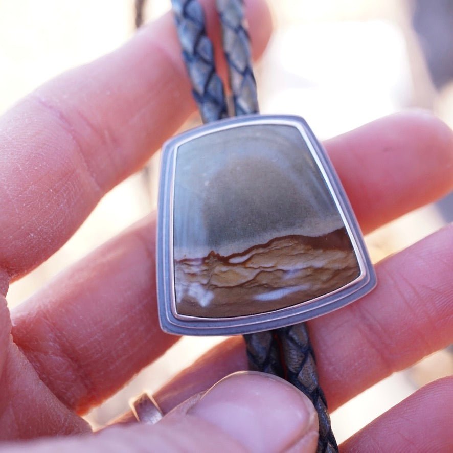 landscape jasper bolo tie - Lumenrose