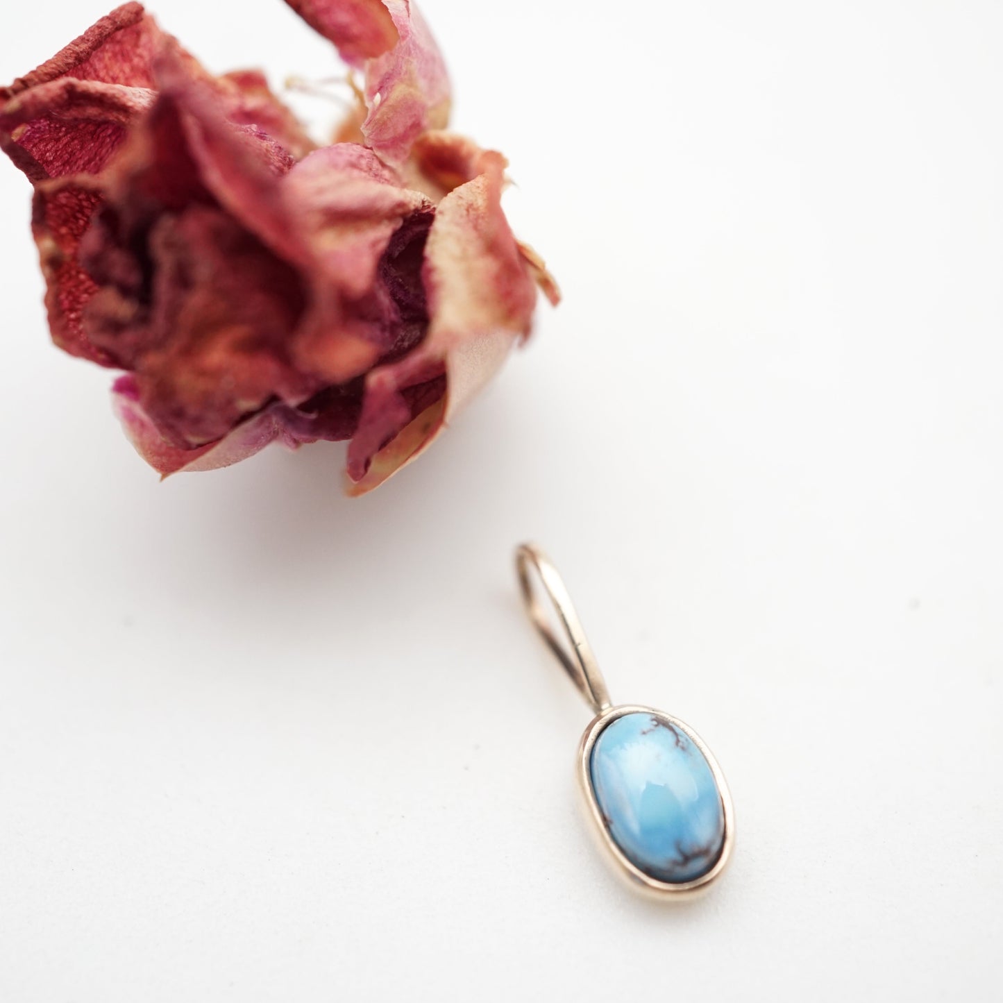 lavender turquoise pendant in 14k gold + silver - NO CHAIN INCLUDED - Lumenrose