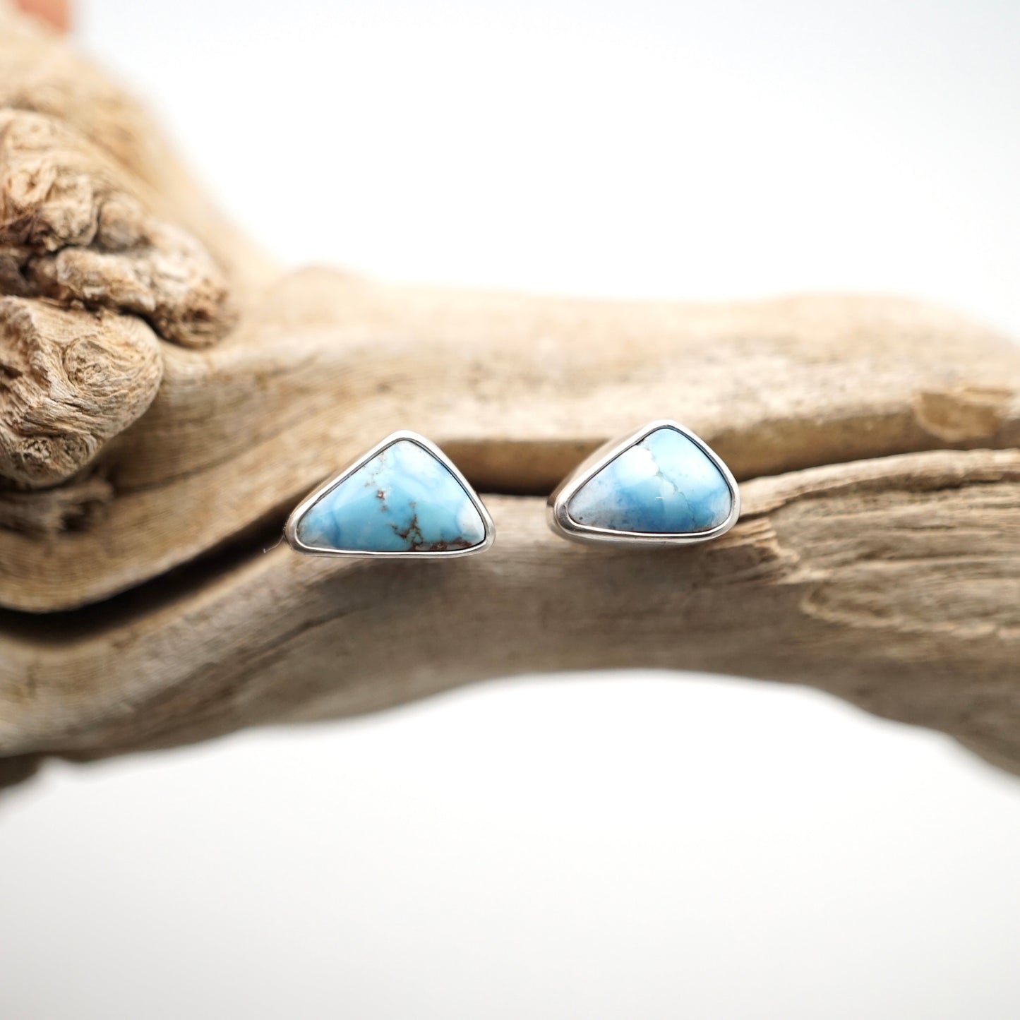 lavender turquoise triangular studs - Lumenrose