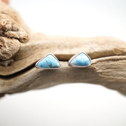 lavender turquoise triangular studs - Lumenrose