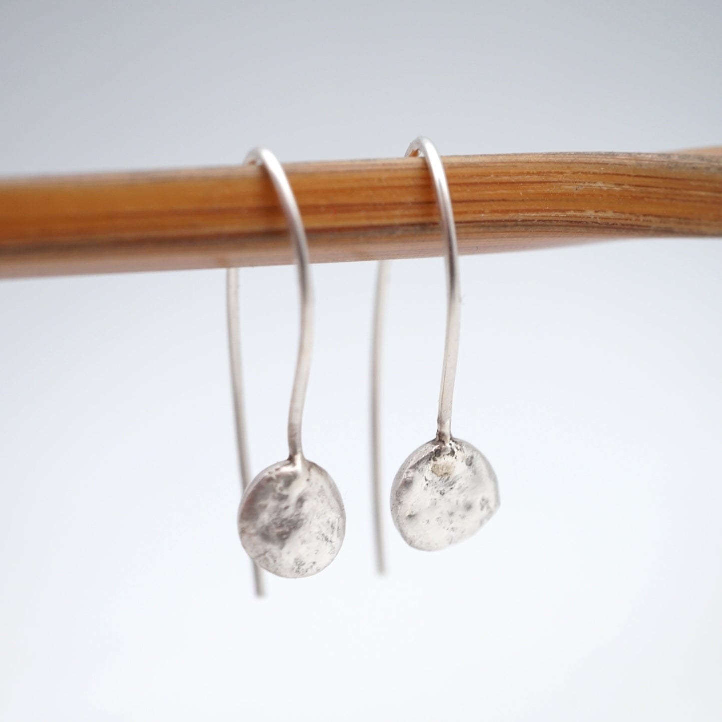 liquid silver single drop dangle earrings - Lumenrose