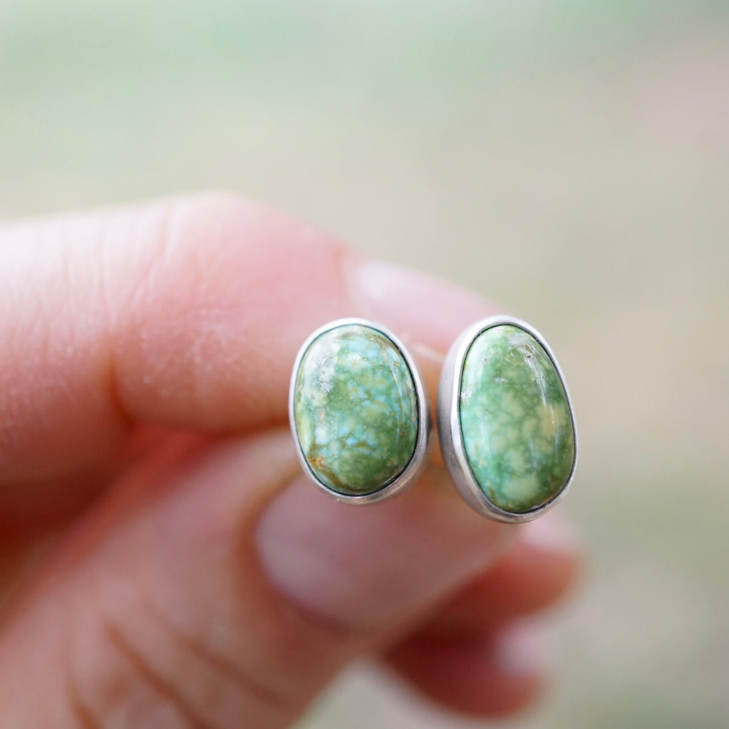 mossy sonoran gold turquiose studs - Lumenrose