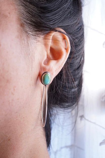 pastel sonoran gold turquoise hoops - SMALL SIZE - Lumenrose
