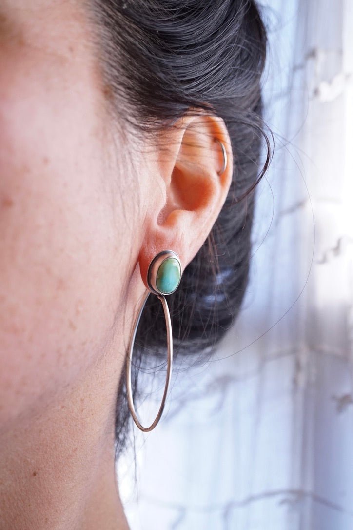pastel sonoran gold turquoise hoops - SMALL SIZE - Lumenrose