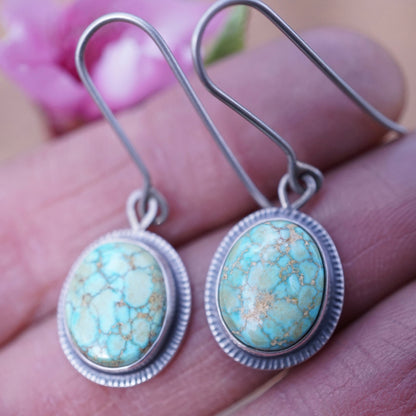 polychrome kingman turquoise dangles - Lumenrose