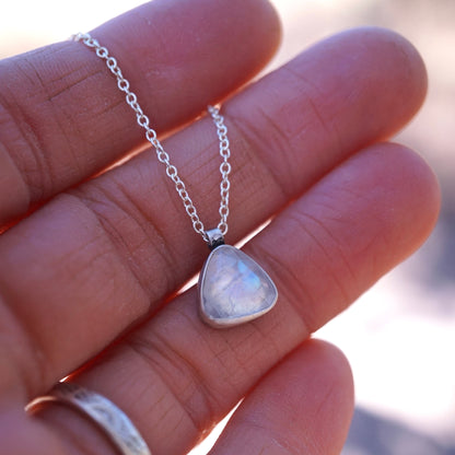 rainbow moonstone necklace - discounted for stone flaw - Lumenrose