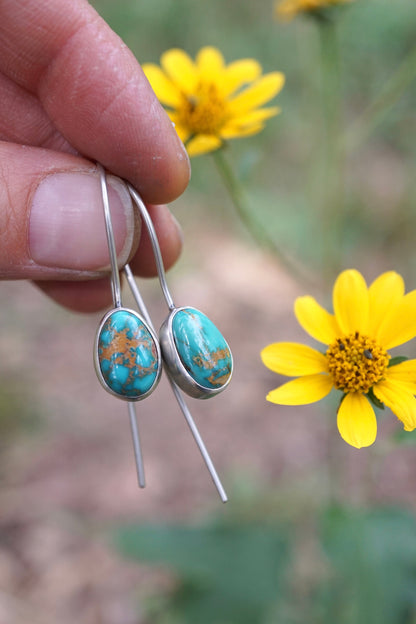 royston turquoise pendulum style earrings - Lumenrose