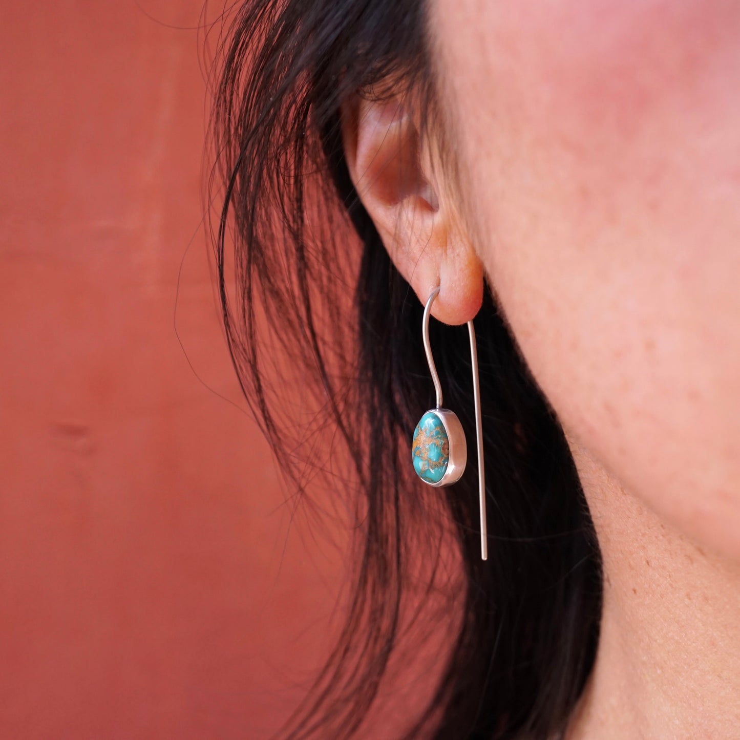 royston turquoise pendulum style earrings - Lumenrose