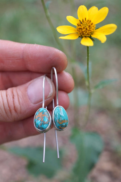 royston turquoise pendulum style earrings - Lumenrose