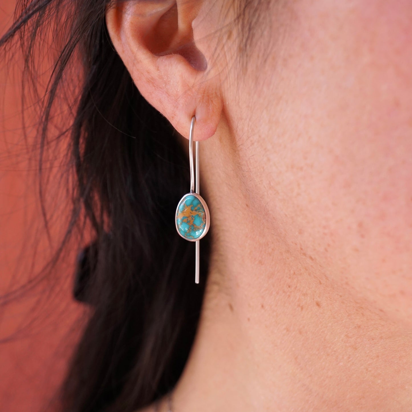 royston turquoise pendulum style earrings - Lumenrose