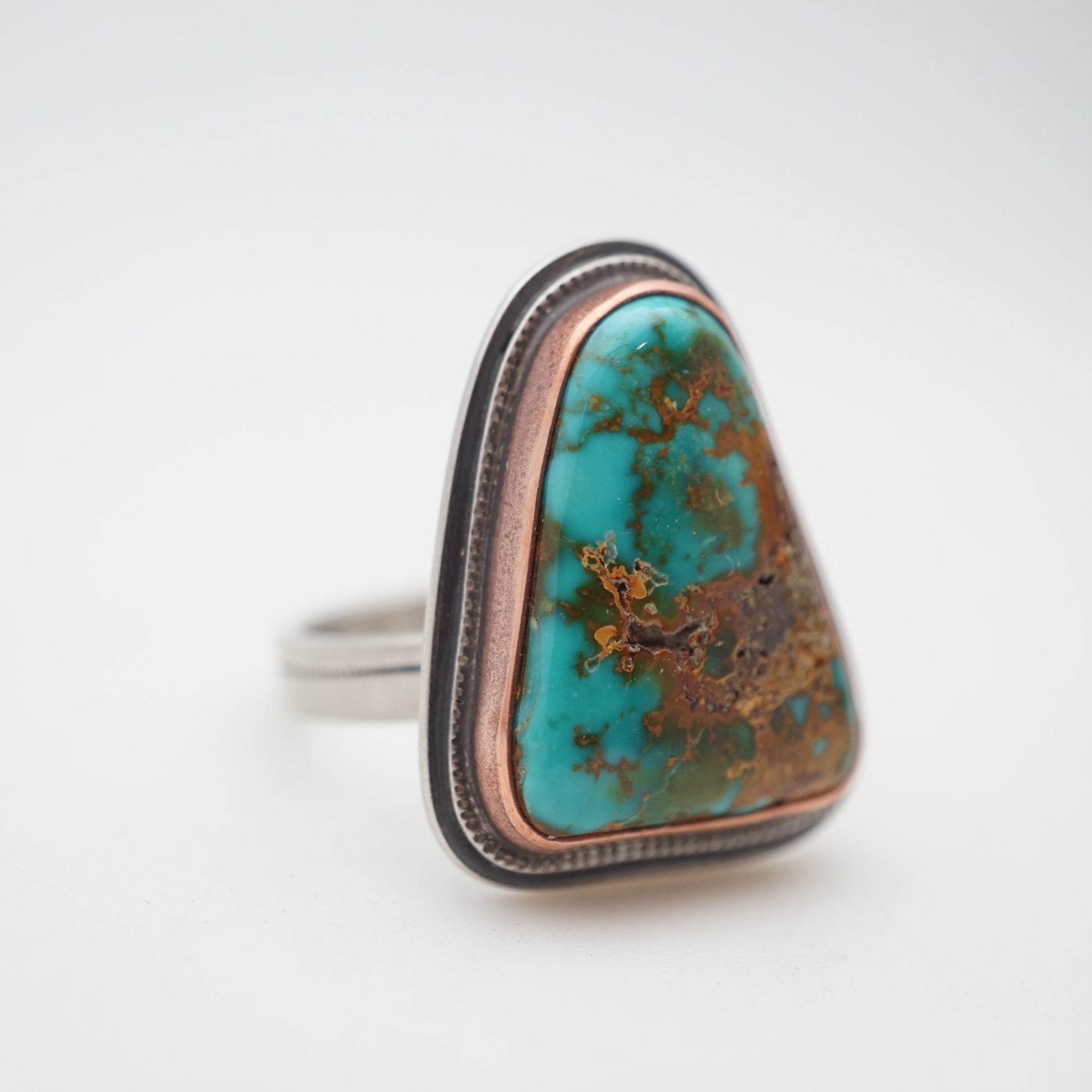 royston turquoise ring with copper bezel - size 10.25/10.5 - Lumenrose