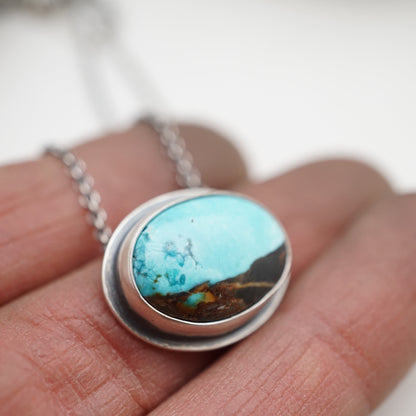 sierra nevada boulder turquoise oval necklace - Lumenrose