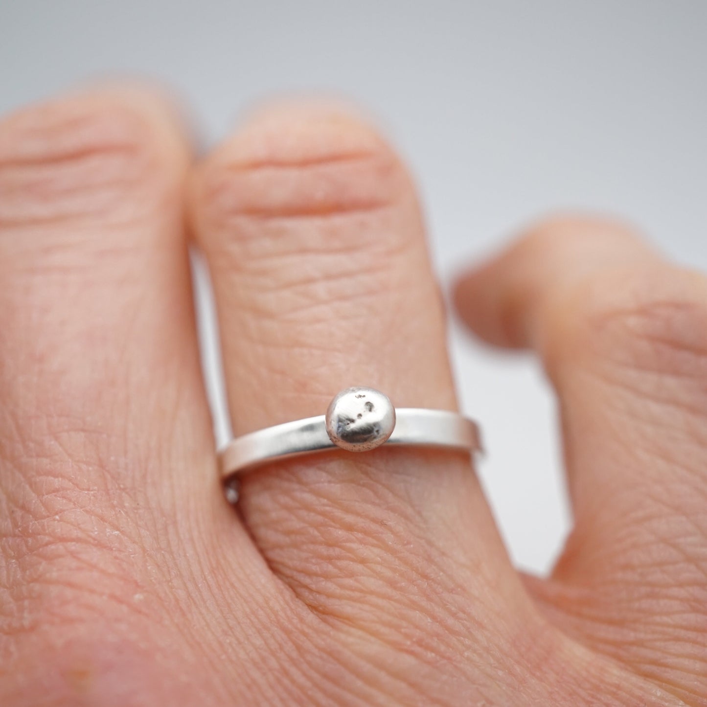 silver bead ring - size 5.25 - Lumenrose