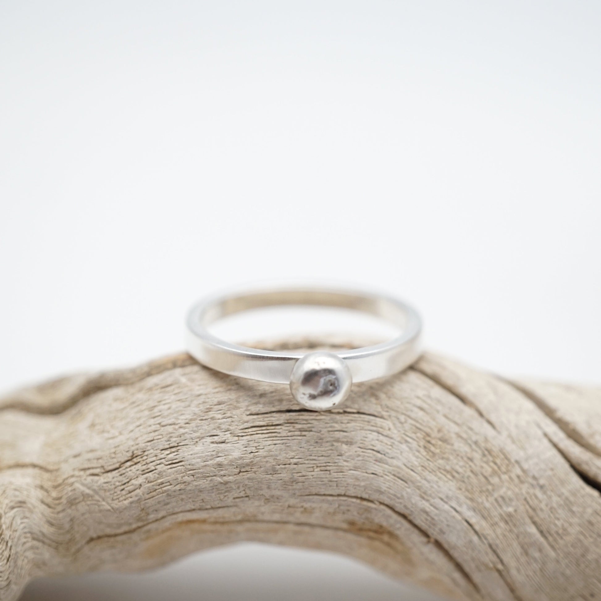 silver bead ring - size 5.25 - Lumenrose