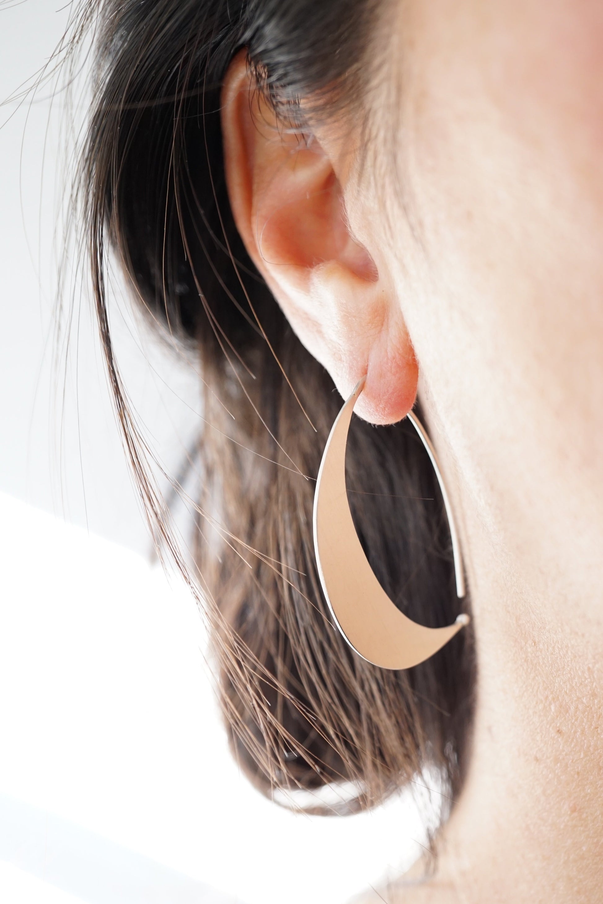 silver crescent earrings - Lumenrose