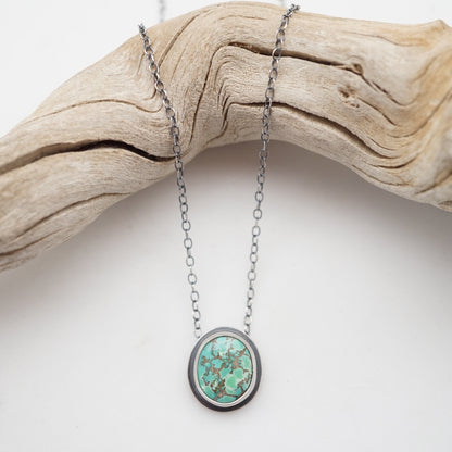 small carico lake turquoise oval necklace - Lumenrose