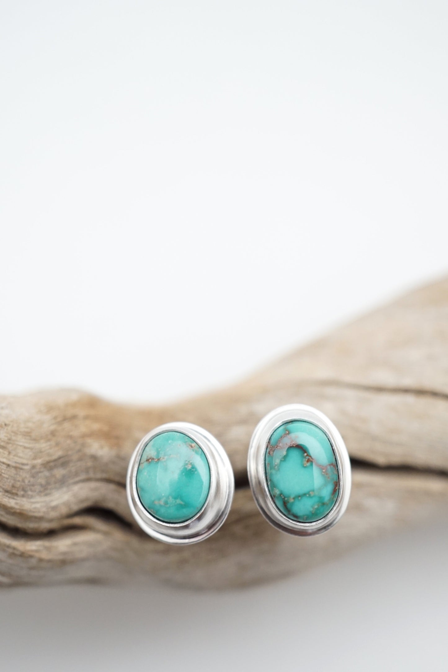 small carico lake turquoise stud earrings - Lumenrose