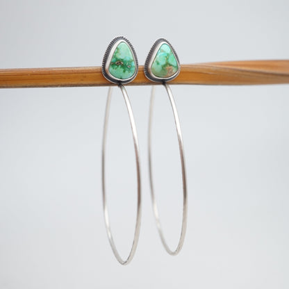 sonoran gold turquoise + silver hoops - Lumenrose