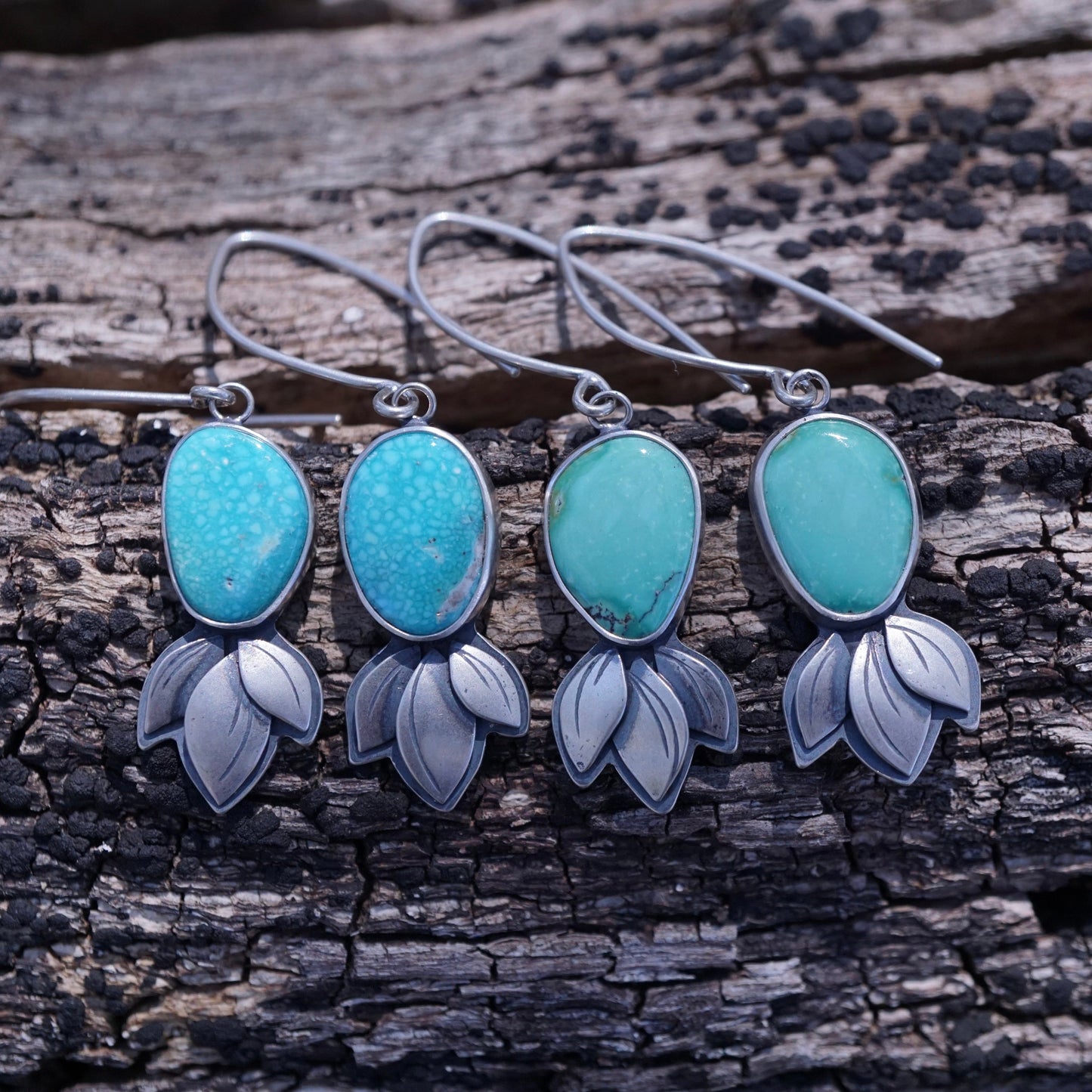 spring leaves dangles - whitewater turquoise - Lumenrose