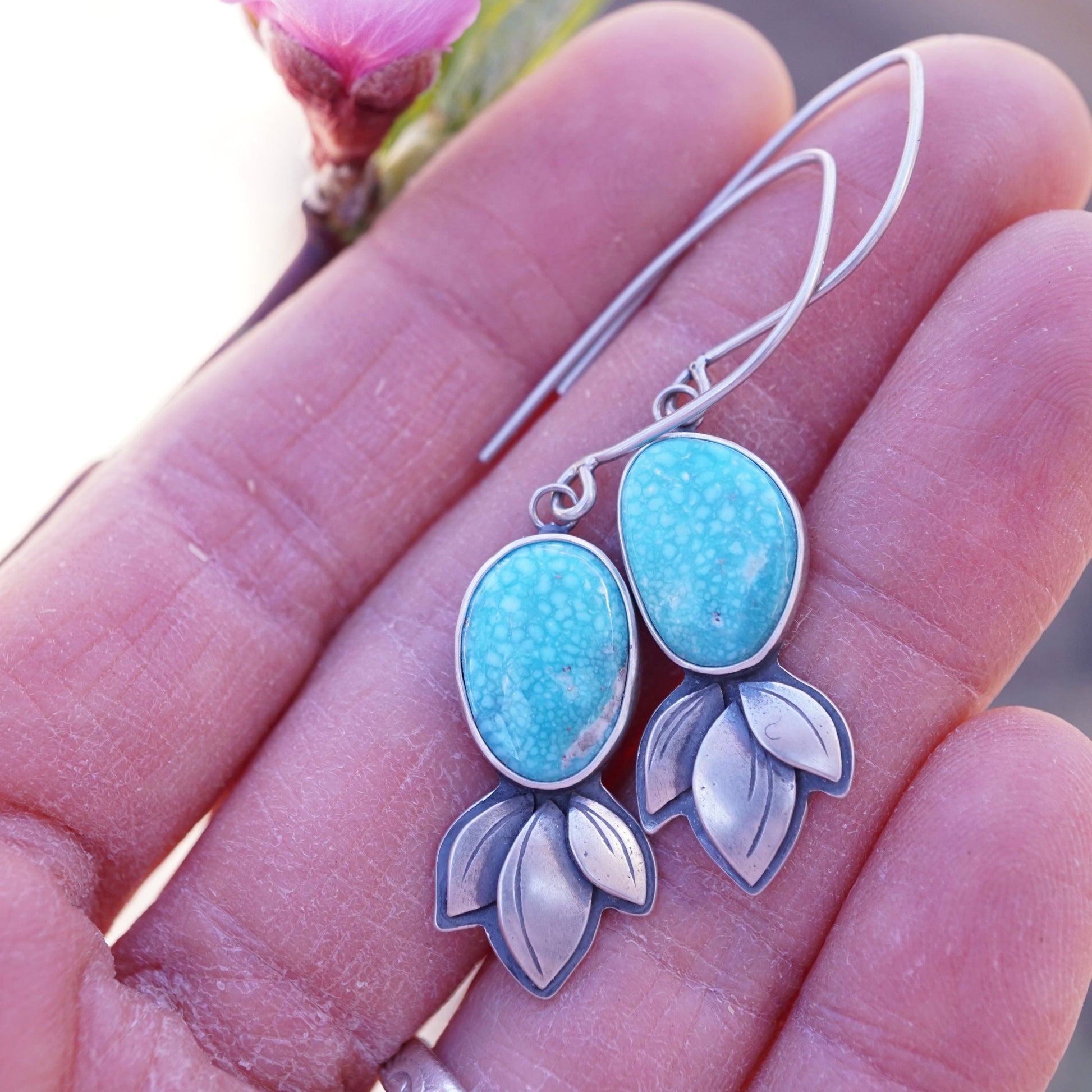 spring leaves dangles - whitewater turquoise - Lumenrose