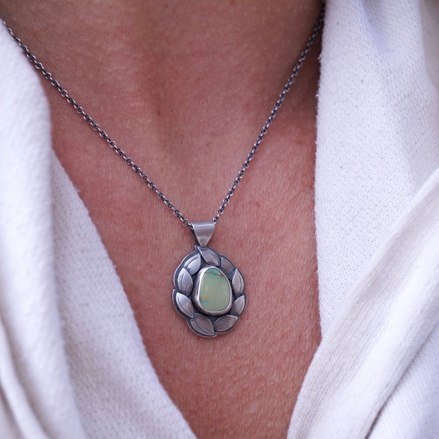 spring leaves necklace - reduced price for stone flaw - Lumenrose