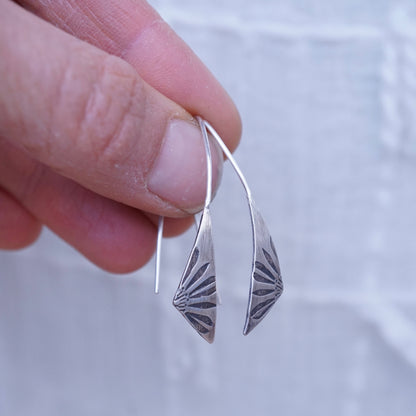 springtime cutie silver stamped earrings #2 - Lumenrose