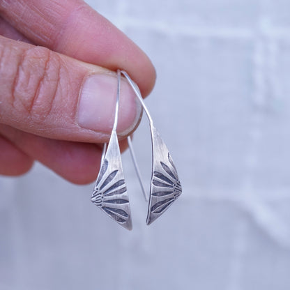 springtime cutie silver stamped earrings #2 - Lumenrose