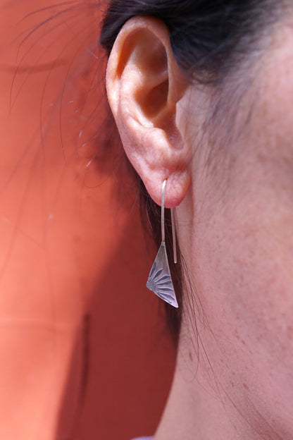 springtime cutie silver stamped earrings #4 - Lumenrose