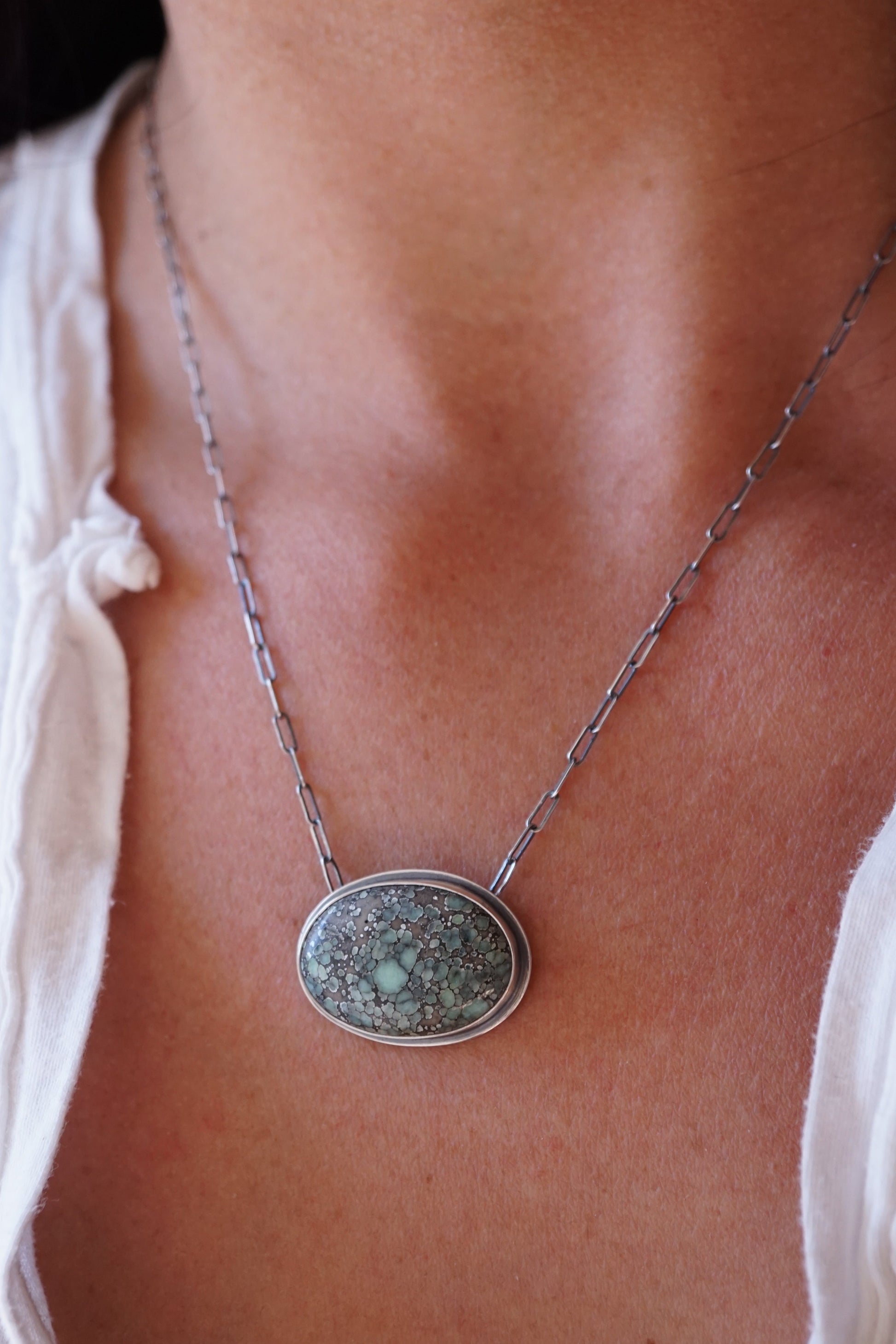 starfox variscite oval necklace - Lumenrose