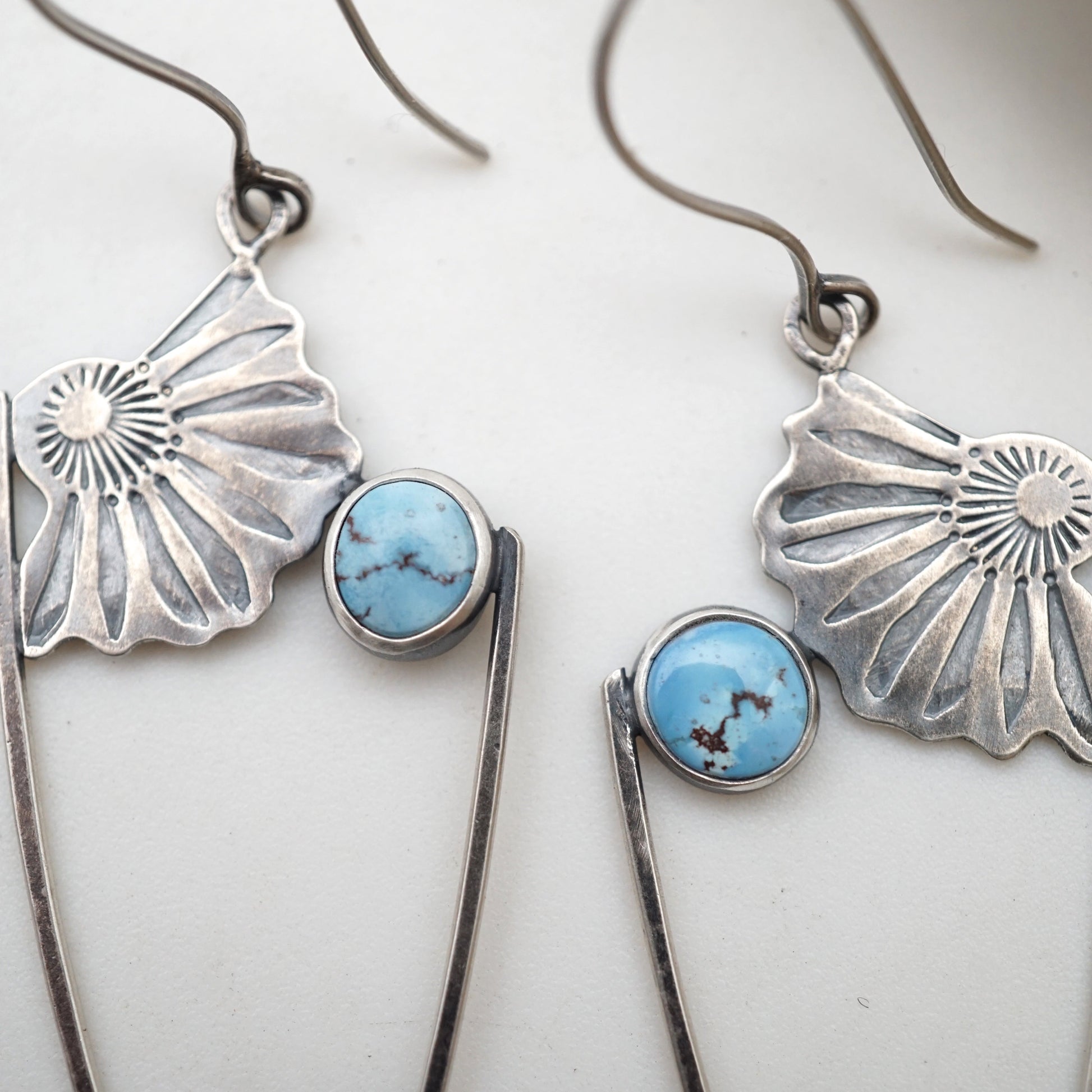 the forever unfurling earrings - dangle style with lavender turquoise - Lumenrose