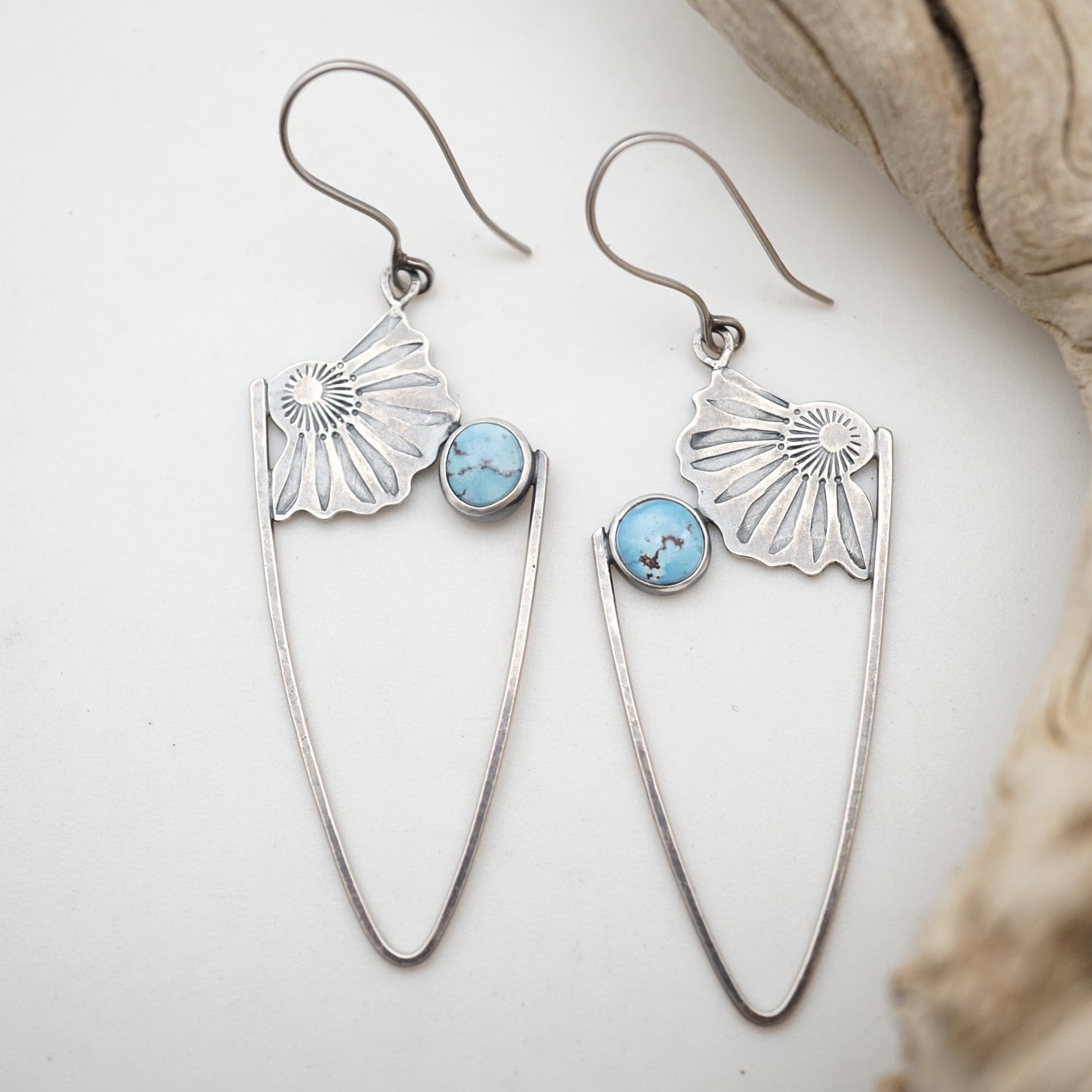 the forever unfurling earrings - dangle style with lavender turquoise - Lumenrose