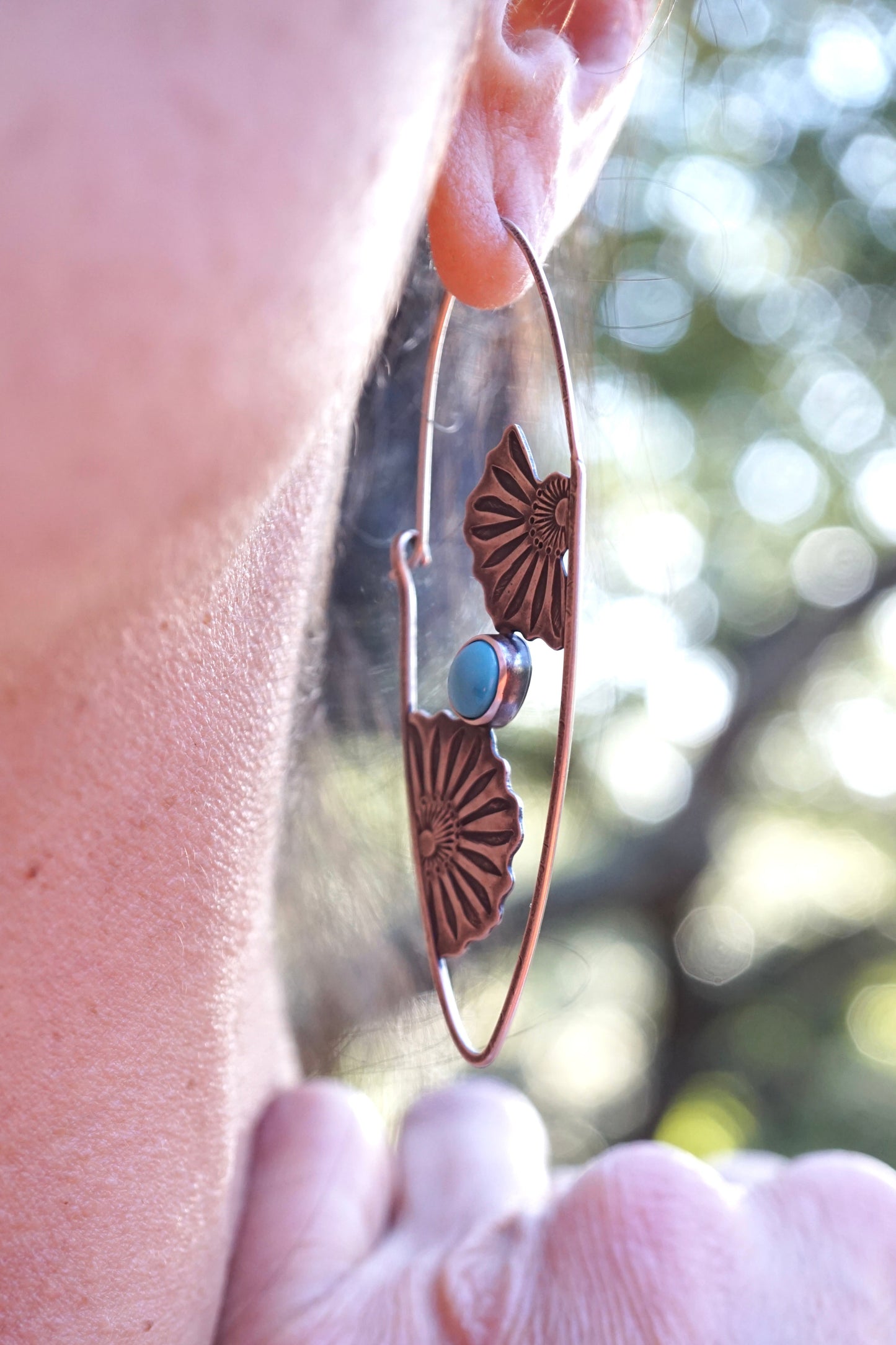the forever unfurling earrings with extra flowers + sonoran nugget turquoise - Lumenrose