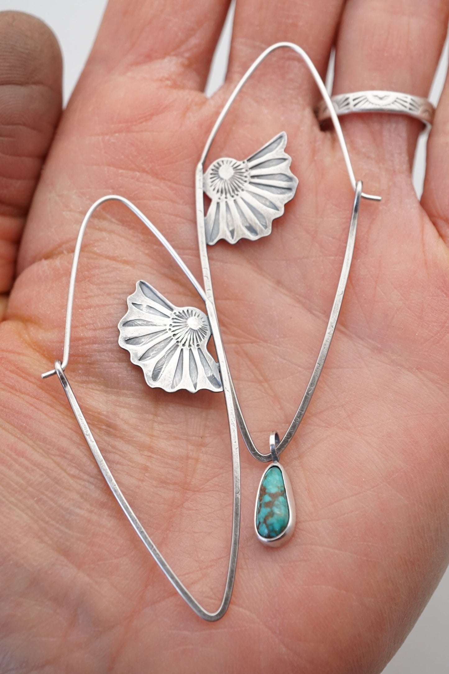 the forever unfurling earrings - with turquoise charm - Lumenrose