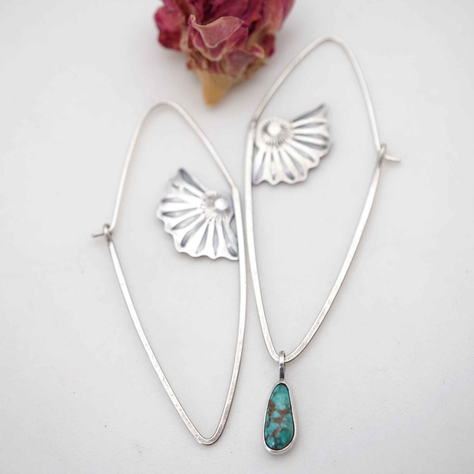 the forever unfurling earrings - with turquoise charm - Lumenrose
