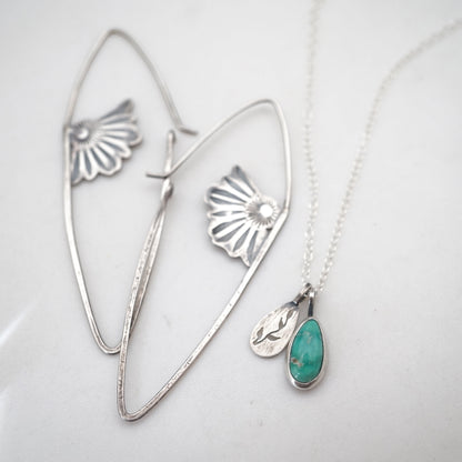the forever unfurling earrings - with turquoise & silver charms - Lumenrose