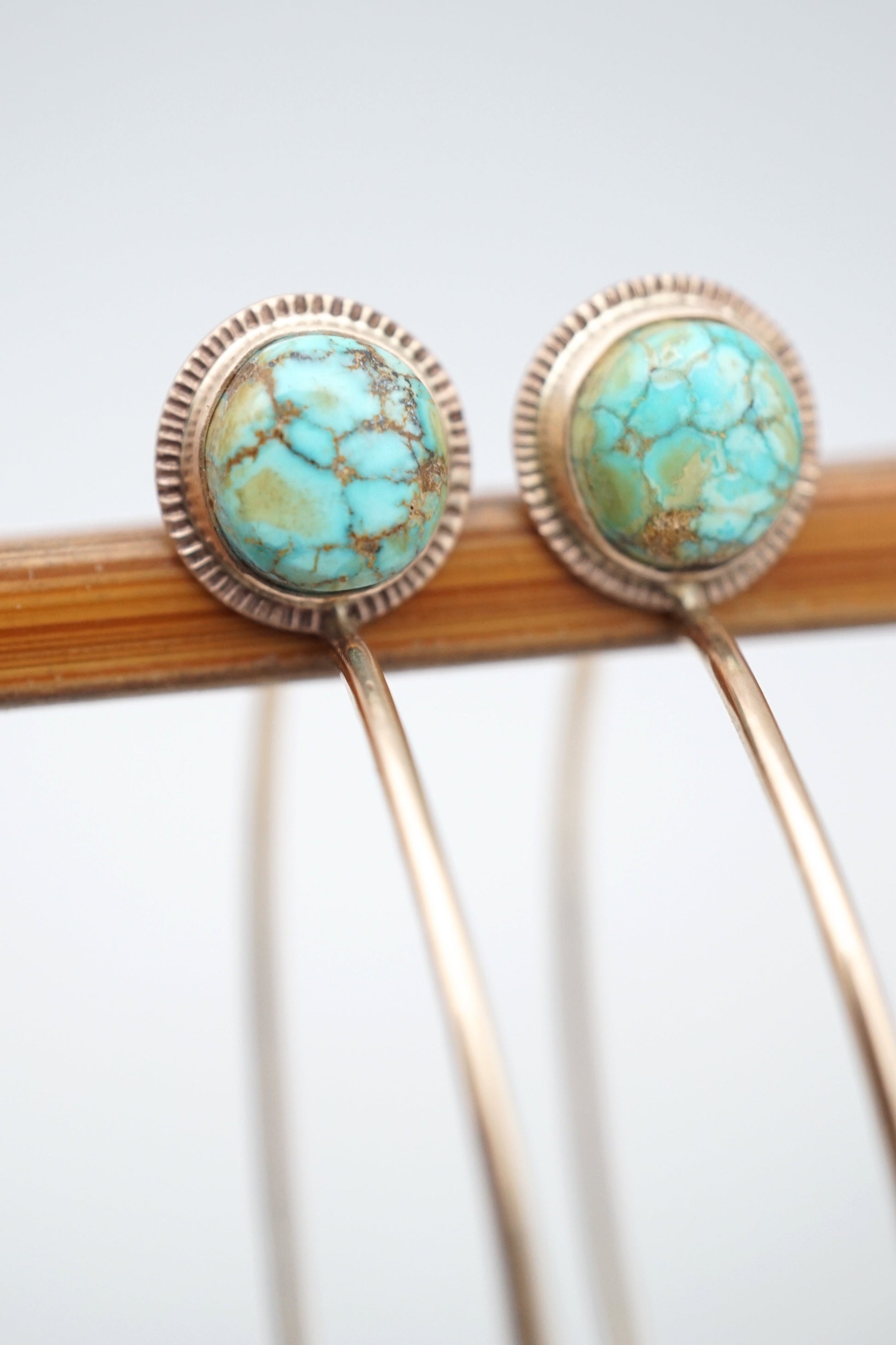 turquoise mountain turquoise + 14k goldfill hoops - SMALL SIZE - Lumenrose